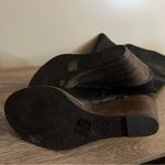 Lucky Brand Yacie Tall Boots Wedge Heel Black Distressed Wax Women’s Size 8 Photo 6