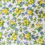 Vintage Blue Gingham & Yellow Floral Patchwork Scarf Wraps Photo 2