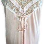 Vintage 60s Slipdress Chemise Nightgown Pastel Pink Nylon Sleeveless Lace Dress Size M Photo 4