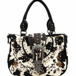 Cow Print Western Leather Buckle Crossbody Purse Multiple Photo 0