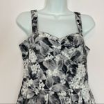 Talbots  Petites Floral Dress Sweetheart Neckline Retro Pinup Girl Black White 6P Photo 8