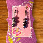 Handmade  Black Pearl and Chalcedony Drop Earrings Photo 0