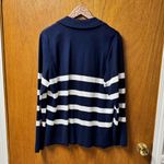 Lauren Ralph Lauren LRL Striped Cotton Knit Sweater Blazer Button Zippers 2X Blue Photo 8