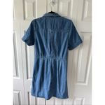 Madewell  size 8 Denim Overlay Mini Shirtdress in Caulk Wash Photo 6