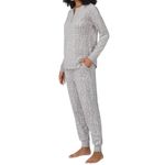 Nautica Women's 2 Piece Fleece Pajama Sleepwear Set in Gray Stars, Size M Photo 1