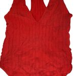 Free People Intimately Free Hot in Halter Red Bodysuit Small Photo 6