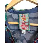 Johnny Was 3/4 Sleeve Floral Burnout Flounce Midi Dress Velvet Silk Dress XL Photo 4