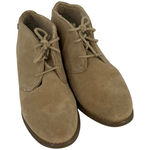 Eddie Bauer  Womens Tan Suede Lace-Up Ankle Boots Size 8.5 Faux Fur Lining Casual Photo 0