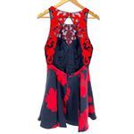 Glamour‎ by Terani Couture Red Navy Floral Embellished Fit Flare Dress 10 NWT Photo 3