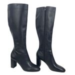 Mango Leather High Heel Tall Boots Black Size 39/ 8.5 Photo 6