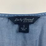 Lucky Brand  Blue Denim Chambray Lace Up Blouse S Photo 2