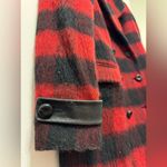 Mackage  Wool & Leather Plaid Checkered Red and Black Coat medium Photo 2