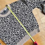 Divided Cropped Leopard Print Sweater, Tan, Black, Size S Photo 9