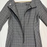 H&M  Glen Plaid Dress Womens Sz 10 Black White 3/4 Sleeve Boat Neck Preppy Career Photo 5