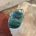 Moss agate gem Stone Silver Ring Green Photo 0