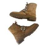 Jimmy Choo Cora Suede Tan Combat Moto Boots Photo 4