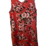 Cherish Coral Floral Sleeveless Dress Photo 0