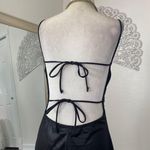 Early 2000's Hottie Slinky Open Back Lace Up Little Black Mini Party Dress M Size M Photo 3