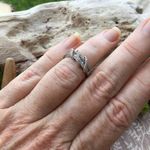 Sterling Silver Two Tone Rose Gold Plated Classic Twisted Clear CZ Ring Size 6 Silver Photo 3