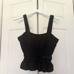 J.Crew NWOT Crochet Ruffle Sweater Tank Open Knit Tank Black Size Small Photo 1