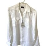UNTUCKit Linen Cotton Buttondown Shirt Turquoise White Size 0 NEW Photo 1