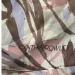 Cynthia Rowley 100% silk abstract watercolor floral long scarf 12.5 x 66” Photo 6
