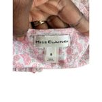 Miss Elaine Paisley Floral Lace Trim Long Knit Pink Nightgown Sleepwear Sz S Photo 3