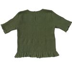 Ann Taylor Olive Smocked Ruffle Hem Short Sleeve Top Photo 2