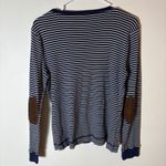 Ralph Lauren Lauren Striped Cotton Elbow Patch Long Sleeve Top Navy Size XL Photo 6