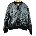 Jade & Ivory Bomber Jacket Womens M Green Crushed Velvet Streetwear Y2K Rock 90s Size M Photo 0