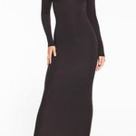 SKIMS Fits Everybody crew Neck long sleeve Dress, BLACK, XX-SMALL, $88 Photo 0