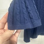 Laura Scott  Petite Large Blue Cable Knit Button Front Cardigan Sweater Photo 9