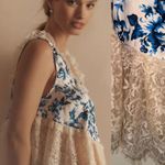 Anthropologie NWT $68  Pearl-Color Lace Swing Scoop Neck Floral Pullover Cami XXS Photo 0