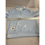 Womans Pullover Sweatshirt Large Blue White 1/4zip Long Sleeve Collar Photo 3