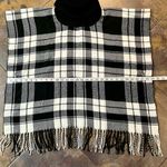 Multiples  Buffalo Plaid Turtleneck Fringe Poncho Small Photo 6