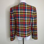 Vintage Blazer Plaid Red Green Gold Black Large Gold Buttons Sz 10 Photo 1