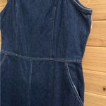 Vintage New York & Co Size Medium Cotton Denim Midi Dress Streetwear Blue Photo 1
