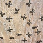 L'ATISTE L’ATISTE Champagne Sleeveless Beaded Floral Lace & Tulle Mini Dress Photo 2