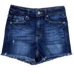 KanCan Jean Shorts Womens S 'Gemini High Rise' Cut‎ Off Stretch Denim Dark Wash Blue Photo 1