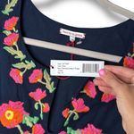 Frances‎ Valentine Navy Charming Caftan Poppy Embroidered Maxi Dress Photo 7