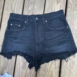 Carmar LF Los Angeles Button Front Distressed Black Denim Shorts Size 26 Photo 6