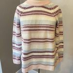Lands’ End Drifter Multicolor Stripe Long Sleeve Pullover Sweater Women’s S White Photo 0
