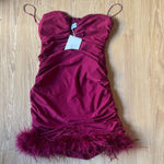OUTCAST BELL MINI DRESS BURGUNDY Red Photo 0