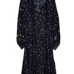 Natalie Martin Revolve Black Purple 100% Silk Briana Lotus Maxi Dress Size Small Photo 2