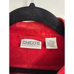 Chico's  Jacket Womens 3 (XL) Red Suede Mandarin Collar Frog Closure Leather Photo 2