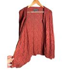 Icelandic Design Linen Cardigan Size Large Zip Up Open Knit Salmon Pink 1998 Photo 4