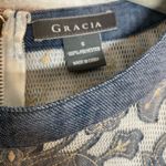 Gracia  Navy and Cream Lace Blouse Photo 1
