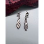 Sterling Silver Italian Riccio Art Deco Geometric Style Drop Earrings Photo 4