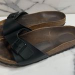 Birkenstock Women's Black Leather Festival Boho Madrid Slides Sandals Sz 39 Sz 8 Photo 3