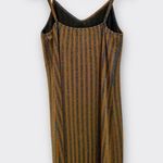 Good Luck Gem Stripe Midi Slip Dress Spaghetti Straps Shift Metallic Sparkle Photo 5